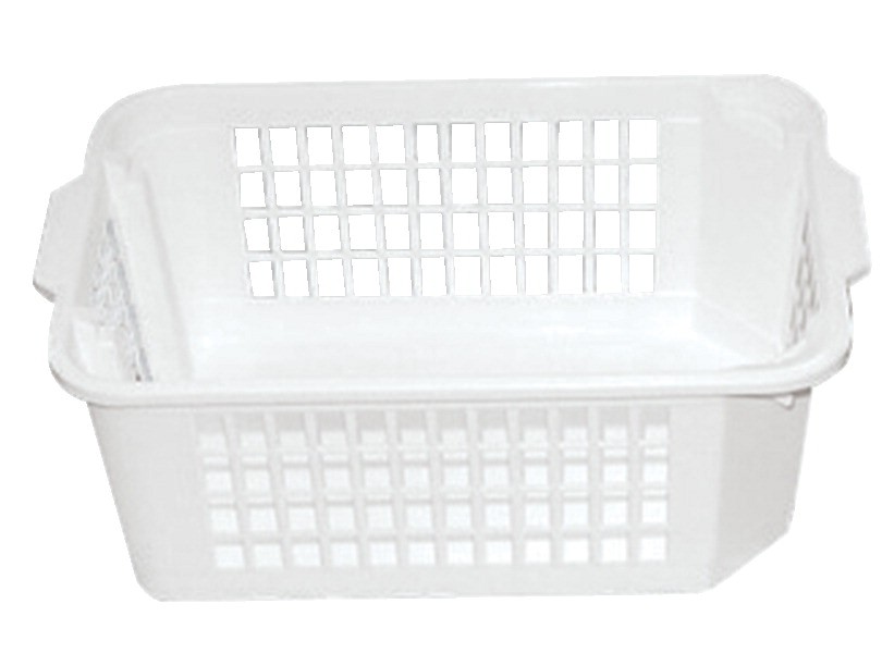 Storage Baskets, Small, 13-3/4 X 7-3/4 X 4-1/4 In., Plastic, White