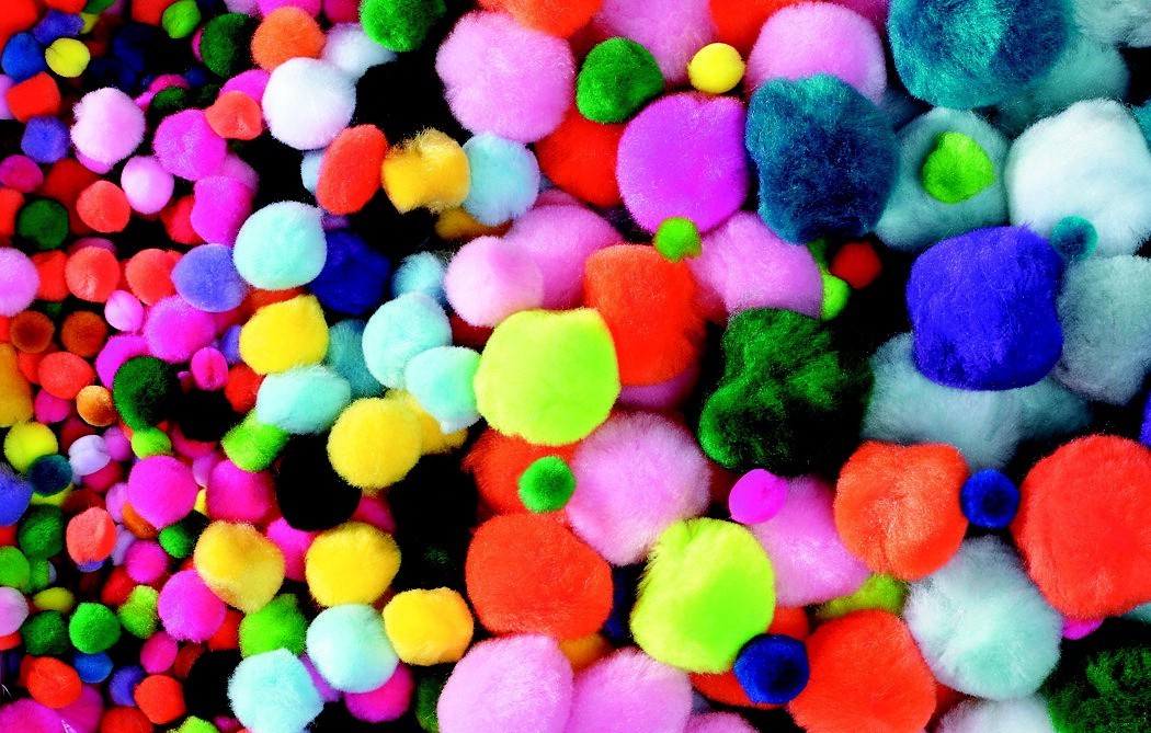 Pom Pons, Assorted Sizes and Colors - 1,200/Pkg