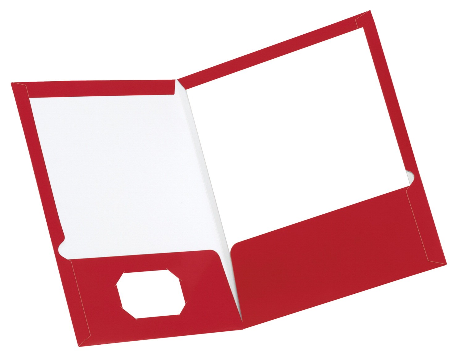2 Pocket Poly Portfolio, Laminated - 25/Box - Red