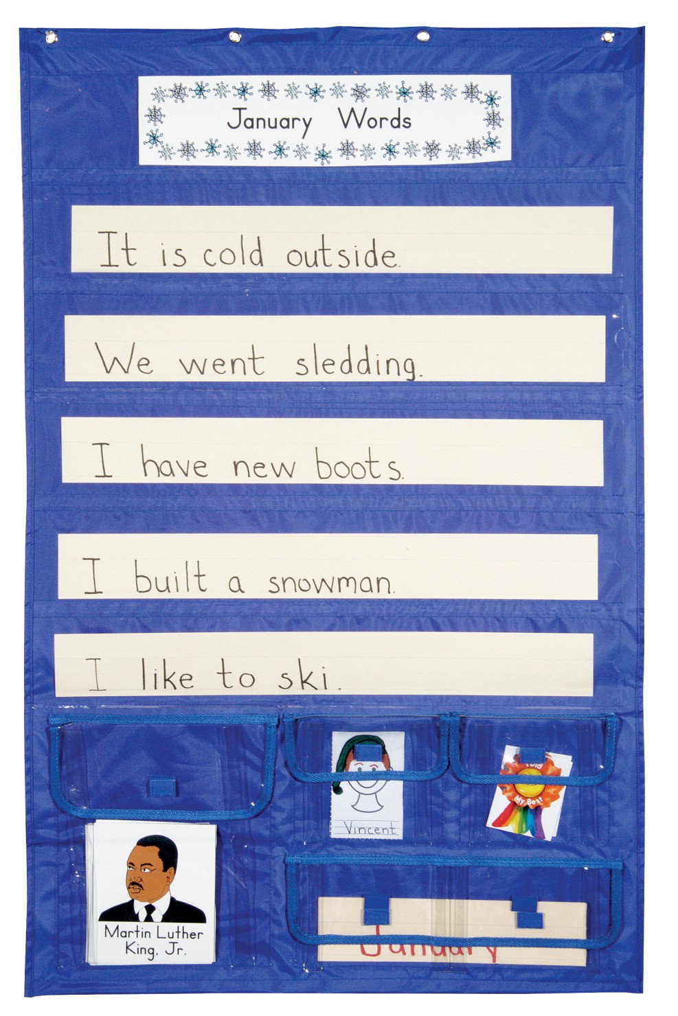Sentence Strip Pocket Chart with Card Storage, 28 X 44-1/2 In.
