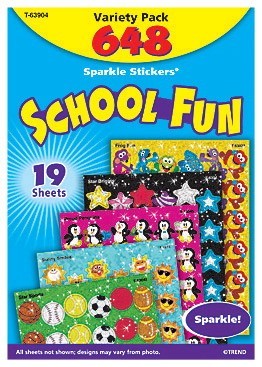 Sparkle Sticker School Fun Jumbo Pack - 648/Pkg