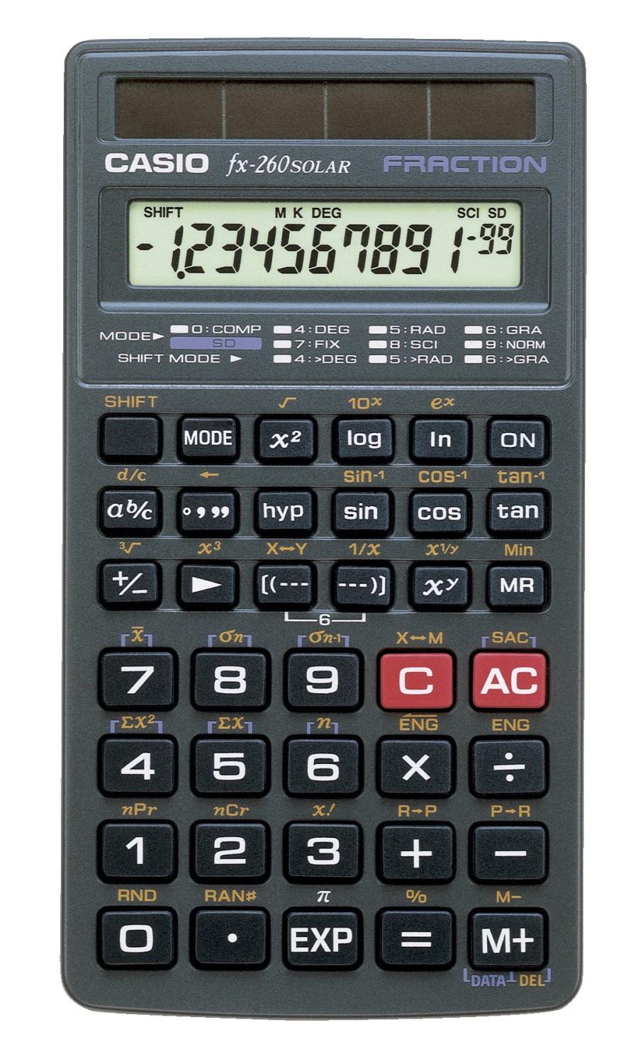 Casio FX-260 Solar Scientific Calculator, 144 Built-in Mathematical Functions