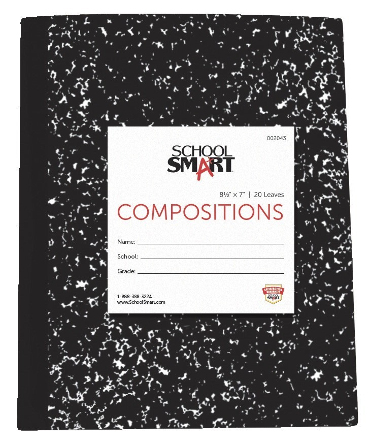 Composition Book, Black Marble Cover, 8-1/2 X 7 in, 40 Sheets