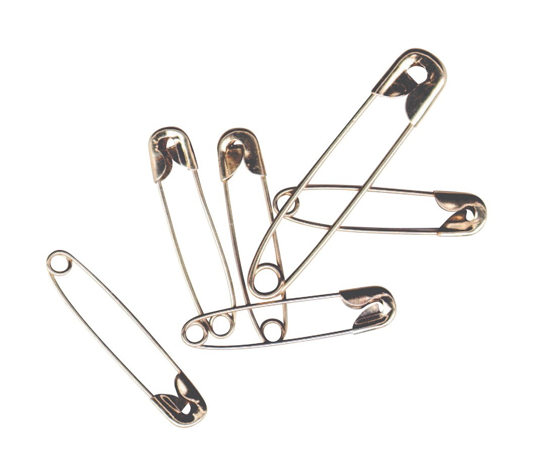 Safety Pins, Assorted Sizes, Steel, Nickel Plated - 50/Pkg