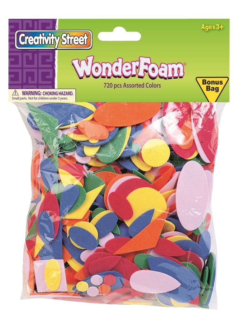 Wonderfoam Assorted Shape Decorating Foam, Assorted Size, Assorted Color, Pack of 720