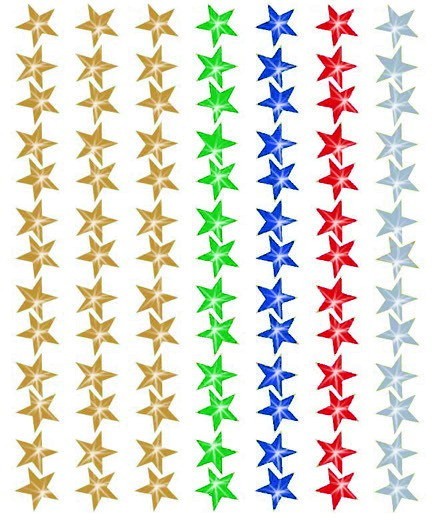 Sparkle Star Stickers, Assorted Colors, 1/2 In. - 2940/Pkg