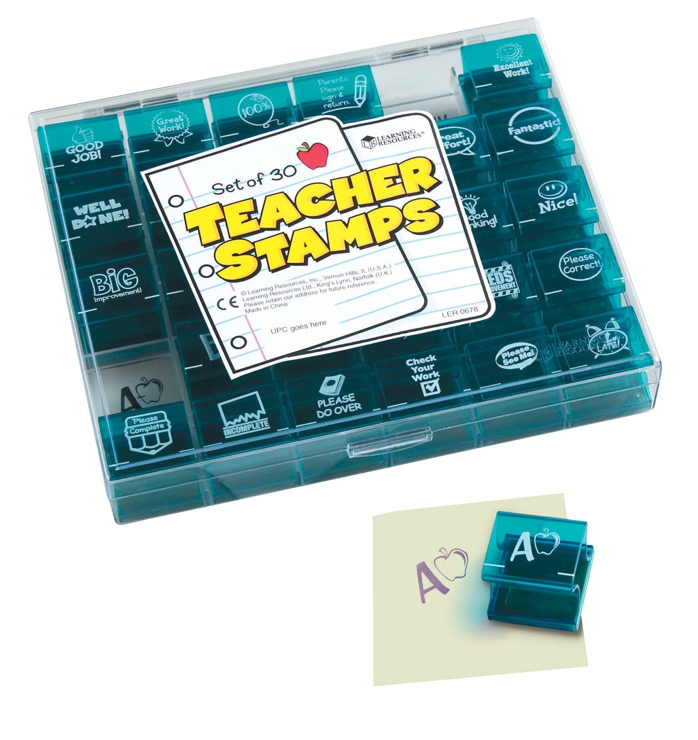 Jumbo Teacher Stamp Set, 1-1/2 In., 30/Set