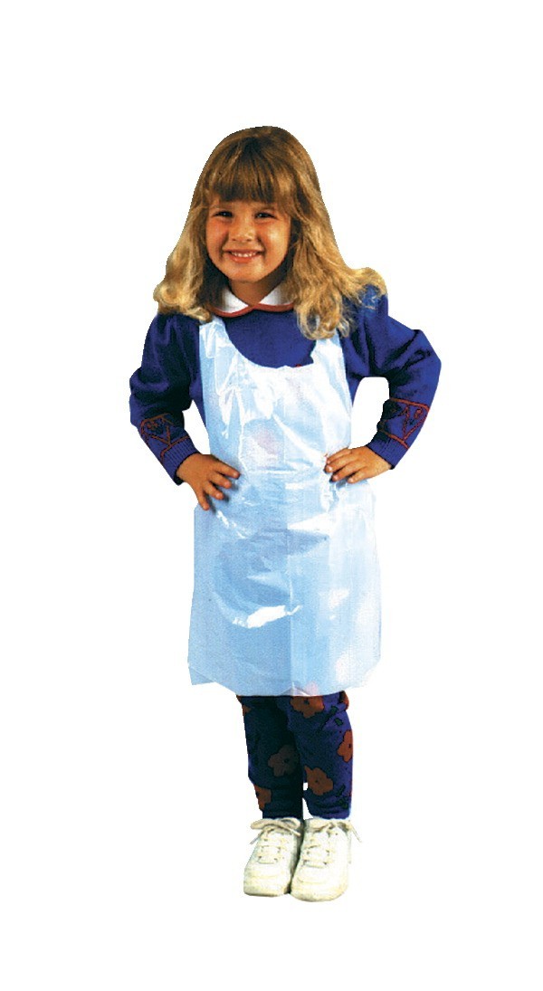 Disposable Apron Cover-up, Youth Size, with Back Ties and Neck Strap - 100/Pkg