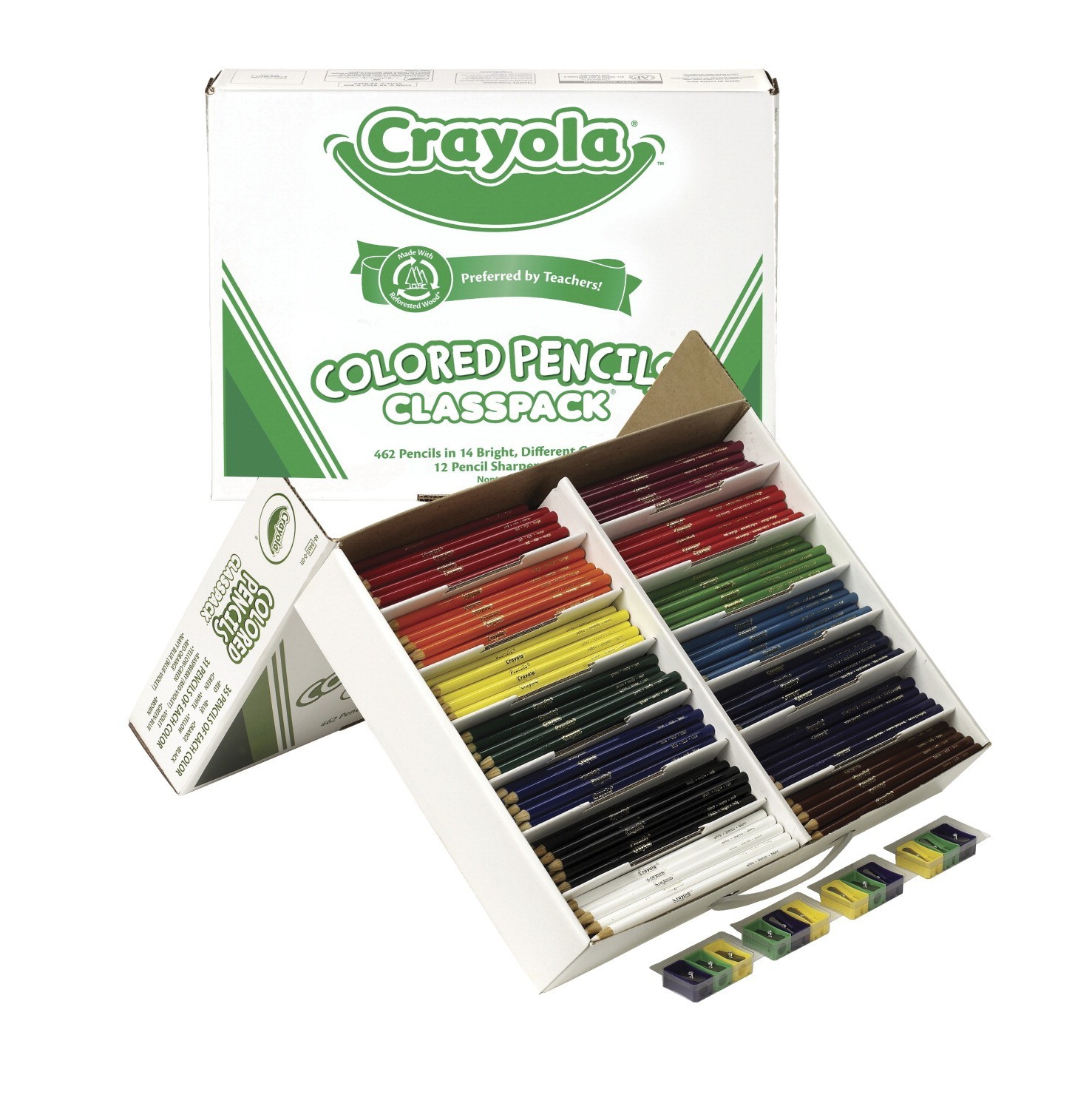 Crayola Colored Pencil Class Pack, Pre-sharpened Pencils In Sturdy Storage Boxes With Flip Up Lids, 31 Each Of 8 Colors - 462/Pkg - CYO688462