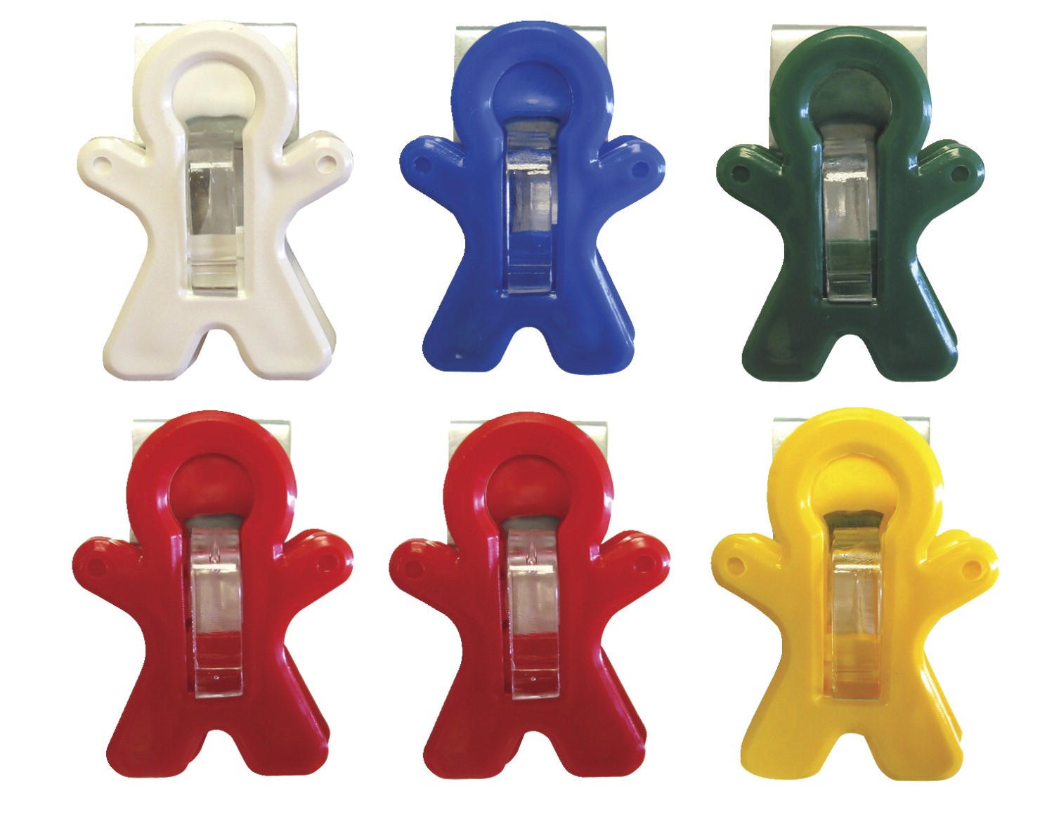 Adams People Shaped Magnet Clip, Assorted Color, Pack of 6