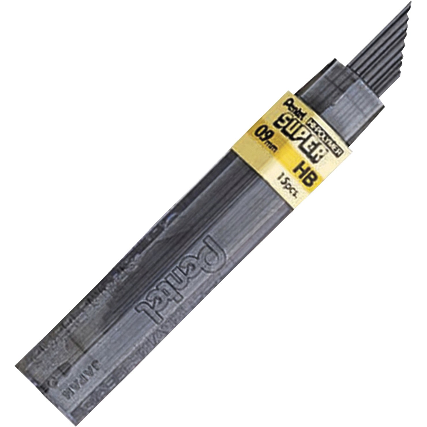 Pentel Super Hi-Polymer Extra Strong Mechanical Pencil Lead Refill, 0.9 mm, Black - 15/Pkg - PEN509HB