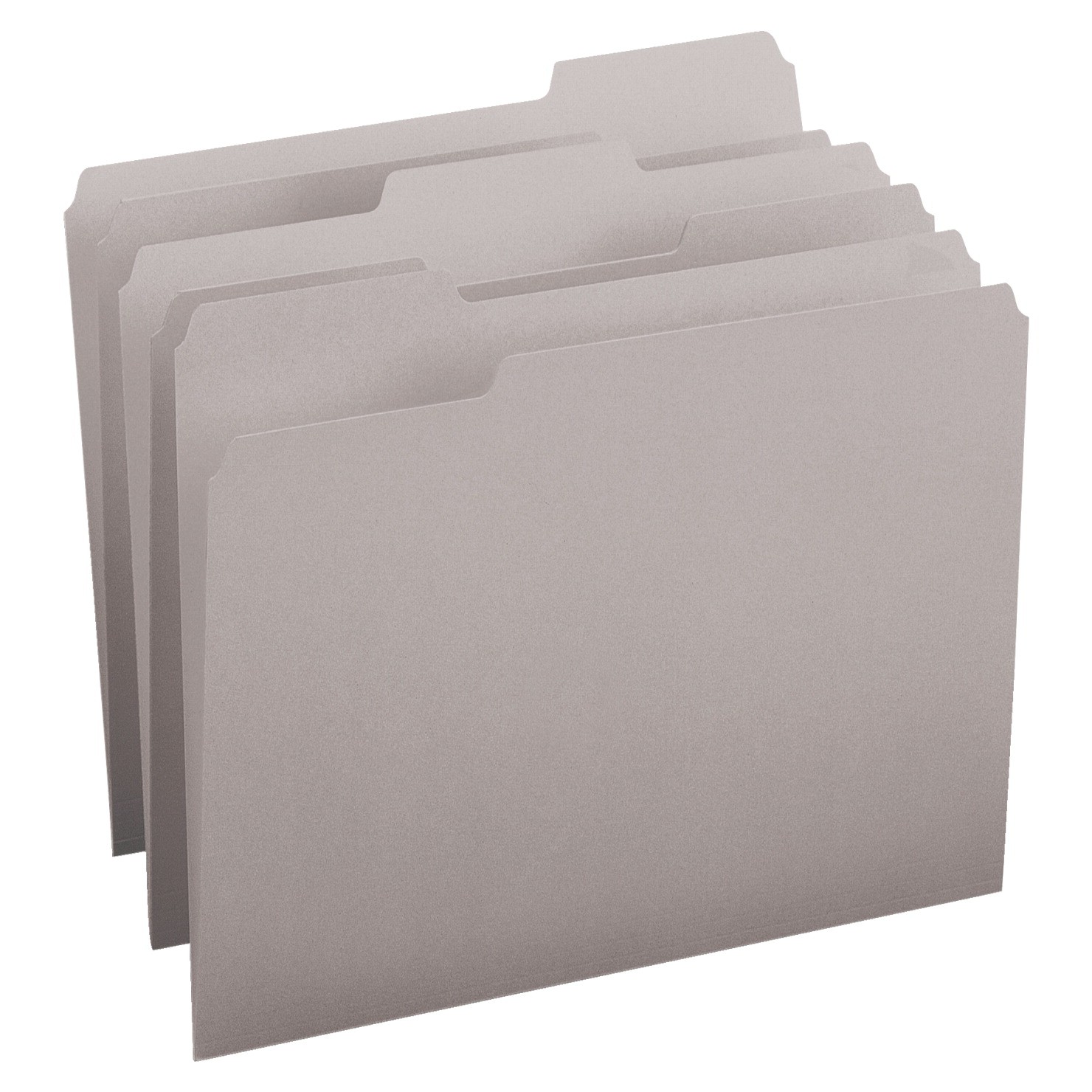 File Folders, Letter, 1/3 Cut, Recycled Gray, 100/Pkg
