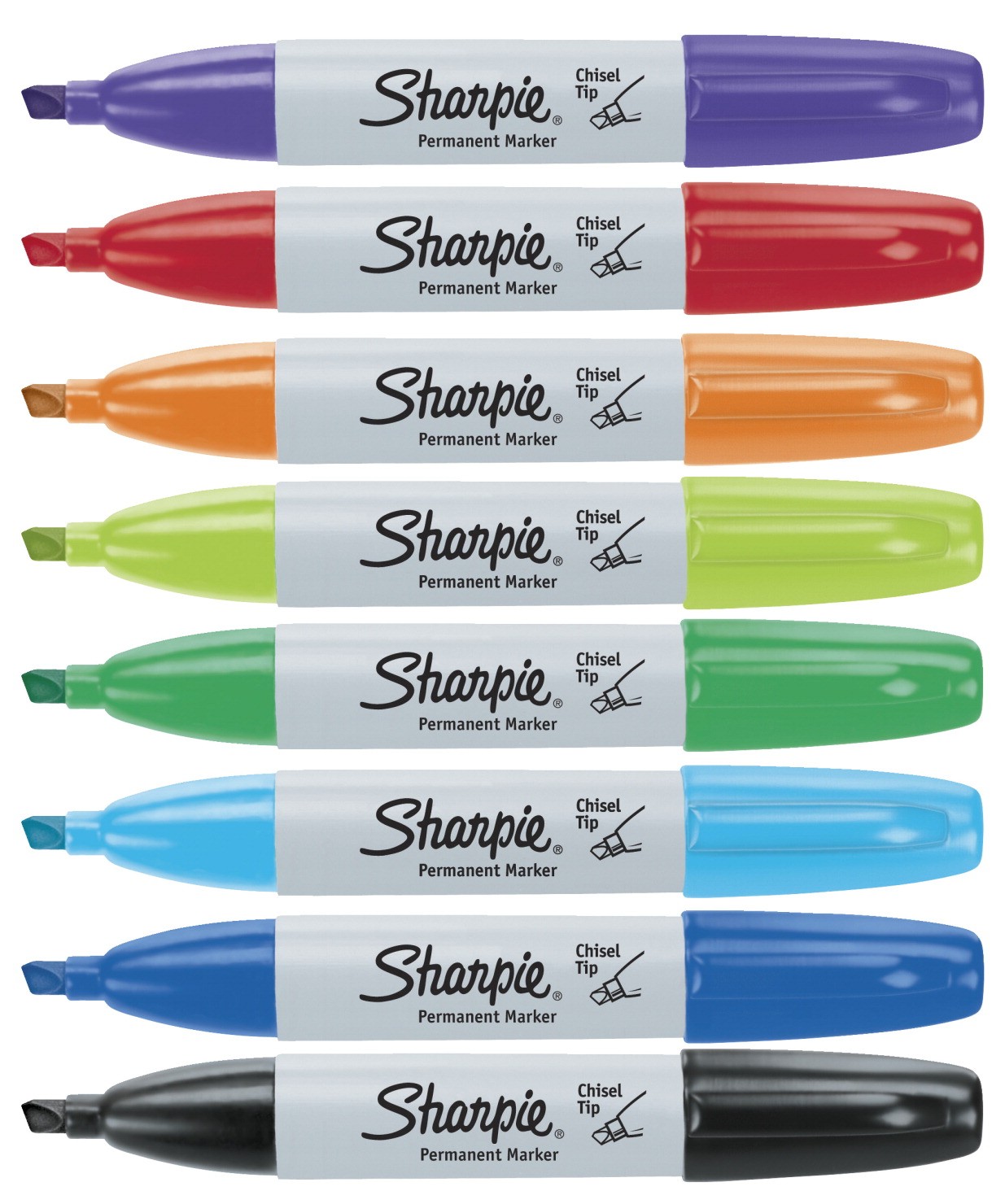 Sharpie Permanent Marker, Chisel Tip - Assorted Colors - 8/Set