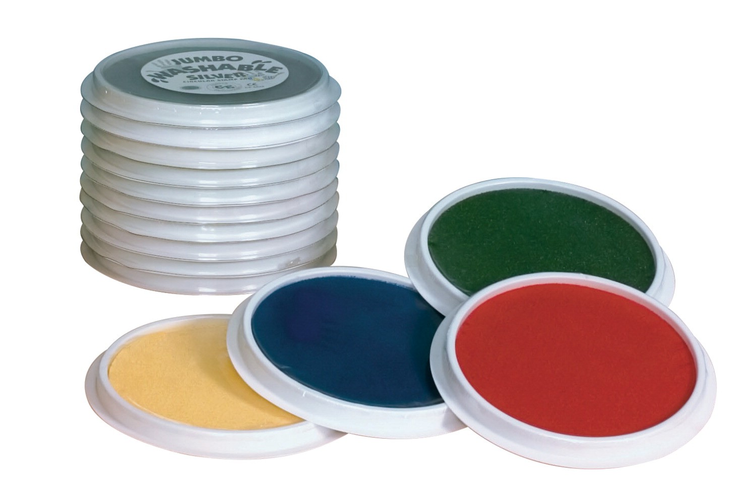 Jumbo Circular Washable Paint/Ink Pads - set of 4