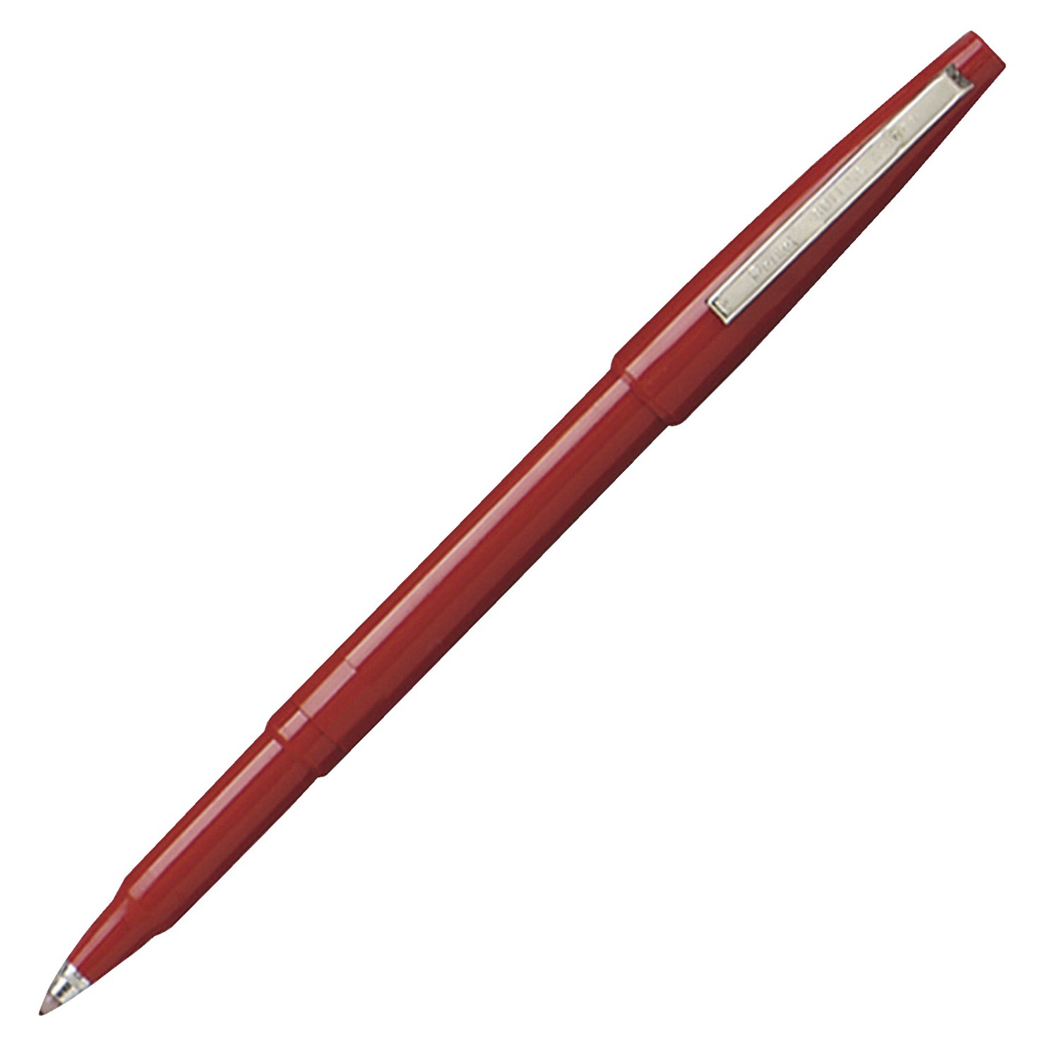 Pentel Recycology Rolling Writer R100 Pen, .8 mm Tip - Red - 12/Pkg