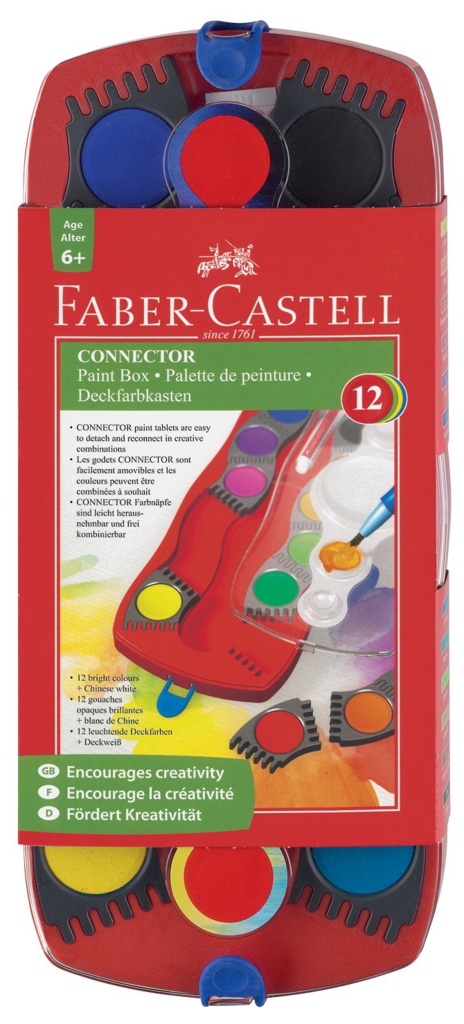Faber-Castell Connector Paint Box, Assorted 12-Color Set