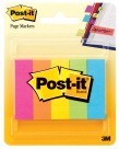 2 X 1/2 Post-it Page Markers, 100 Sheets/Pad, Neon Colors - 5/Pkg