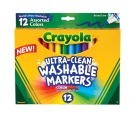 Crayola Washable Markers, Conical Tip, Assorted Colors - 12/Set - CYO587812