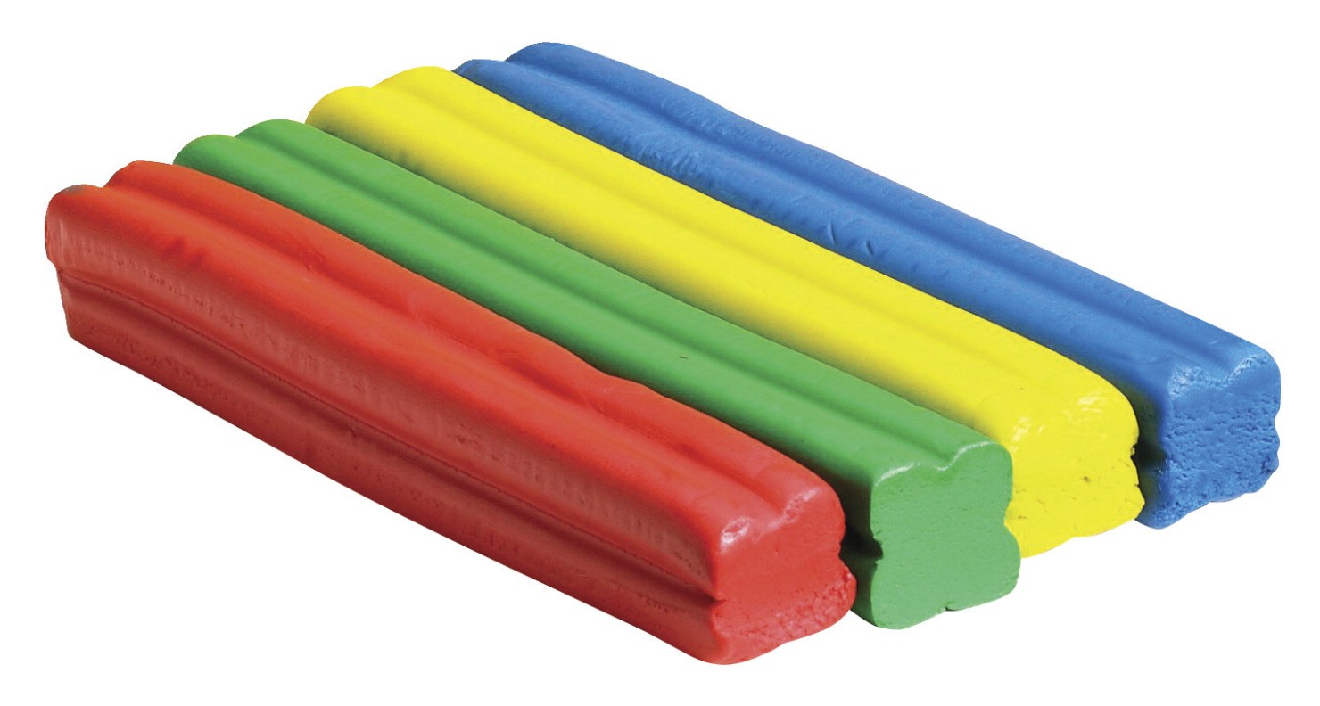 Modeling Clay, 1/4# Pkg - 4/Pkg (1#) - Assorted (Red, Yellow, Blue, And Green)