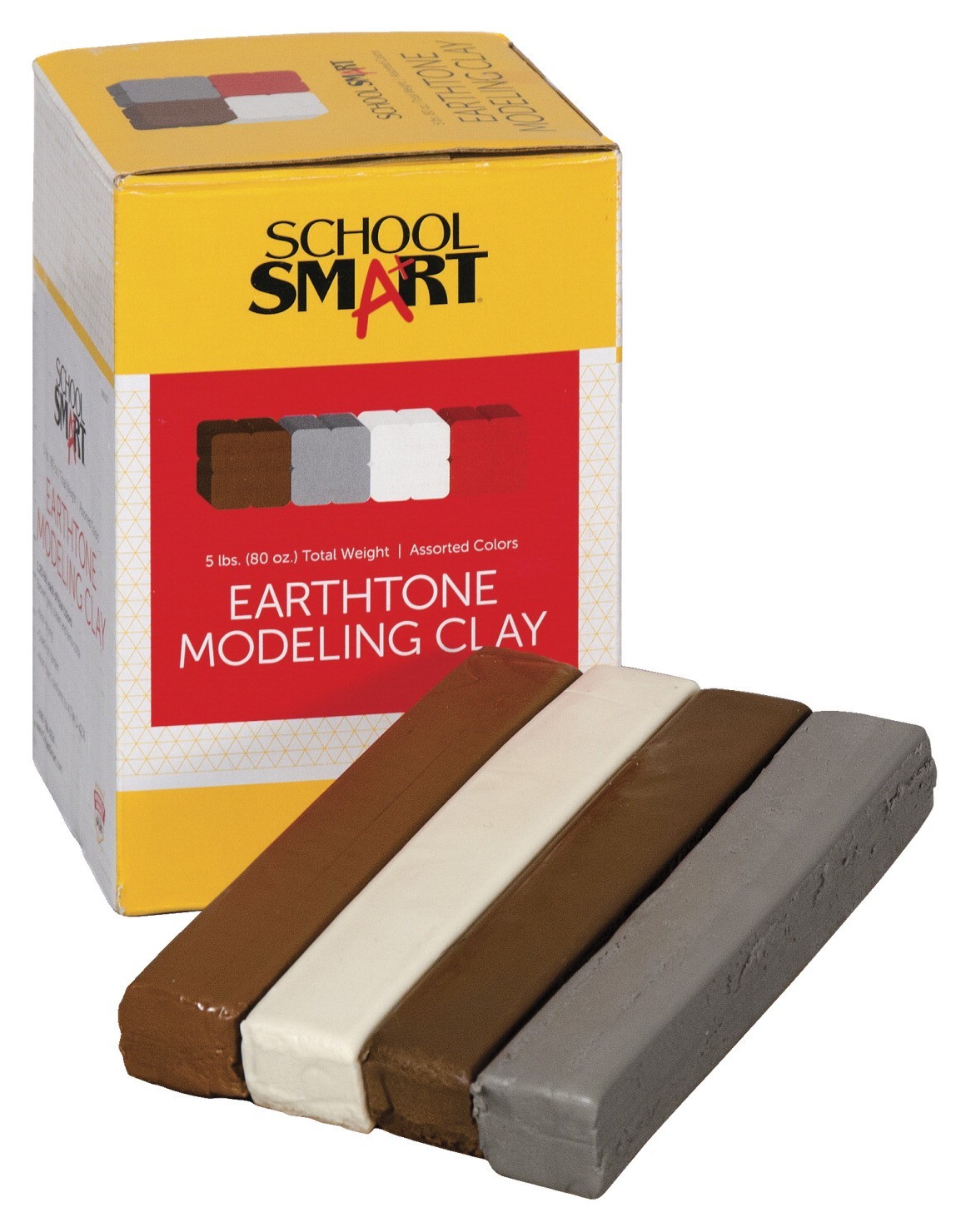 School Smart Non-Toxic Modeling Clay Set, 5 lb, Earthtone Colors