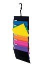 Hanging File Organizer, Cascading, Letter Size, 15 X 1-3/4 X 12 In., 6 Pockets, Black with Multicolored Pockets