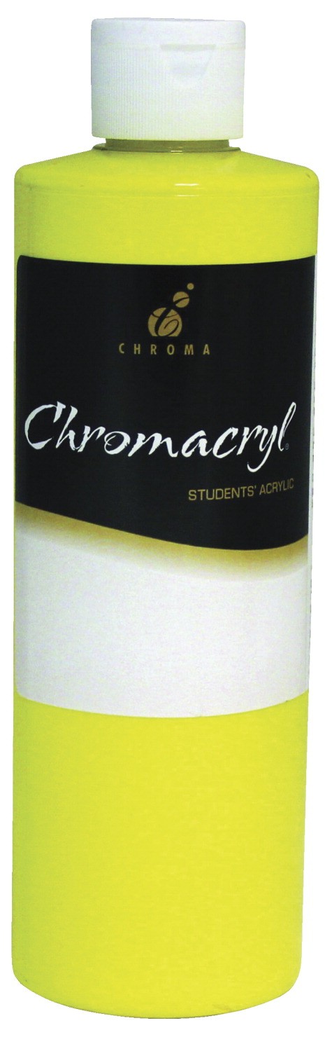 Chromacryl Premium Students Acrylic Paint, 1 pt Bottle, Primary Cool Yellow