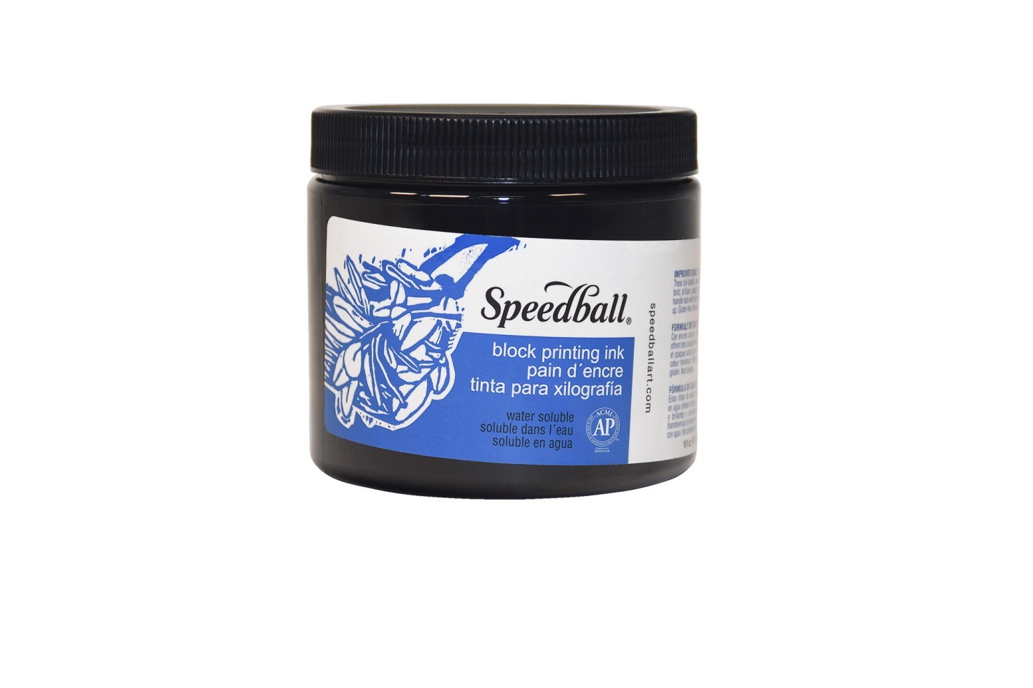 Speedball Non-Toxic Water Based Block Printing Ink, 1 lb Jar, Black