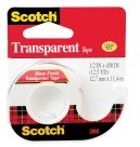 1/2 X 450" Scotch Transparent Tape in Disposable Dispenser, Glossy Clear