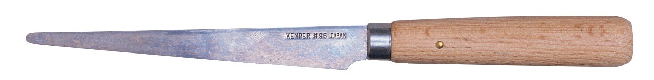Kemper Fettling Knife, 4-1/2" L, Soft Pliable Steel Blade, Wood Handle