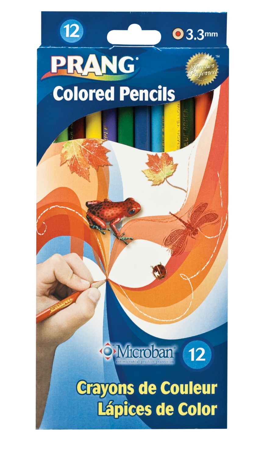 Prang Colored Pencils, 7" Pencils, Thick, 3.3 mm, Pre-Sharpened - 12/Set