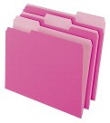 Esselte Pendaflex Medium Weight Stock 1/3 Cut Recycled Top Tab, Letter, Pink - 100/Pkg