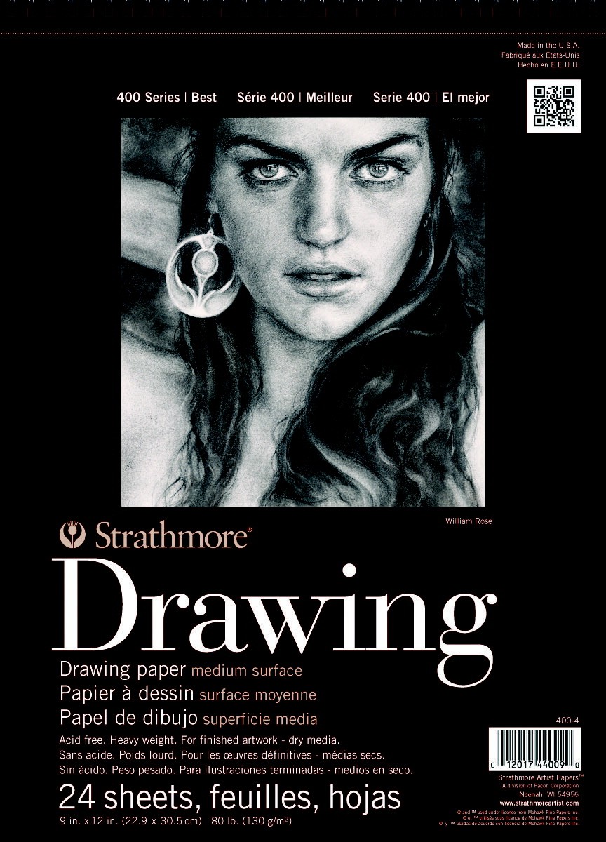 12 X 18" Strathmore Drawing Pads, 80lb - 24 Sheets