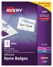 Avery 45395 Ink Jet Adhesive Name Badges, White, 2-1/3 X 3-3/8 In. - 400/Pkg
