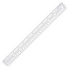 12 In. Standard Acrylic Ruler - Imperial/Metric with Binder Holes, Clear