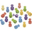 Magnetic Push Pins, 1-1/2 In., 6 Sheet Capacity - Assorted Colors - 20/Pkg