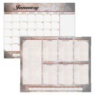 12 Month Calendar Desk Pad, 22 X 17 In., Marbled Rose, Gray, or Burgundy, Jan - Dec