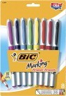 Bic Mark-It Ultra Fine Permanent Marker - Assorted Colors - 8/Pkg