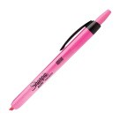 Sharpie Highlighter, Retractable, Chisel Tip - Pink - 12/Pkg
