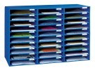 Classroom Keepers Mailbox, 30 Slots, 31-5/8" x 12-3/4" x 21", Sturdy Corrugated Cardboard, Blue