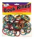1" Book Rings, Anodized Metal, Assorted Colors, 50/Pkg