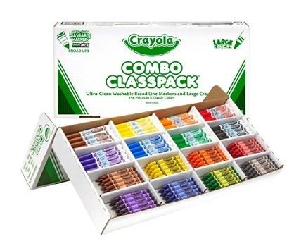 Crayola Crayon and Washable Marker Combo Classpack - 256/Set