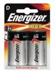 D Batteries, Energizer Alkaline - 2/Pkg