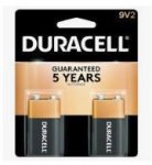 9V Batteries, Duracell Copper Top - 2/Pkg