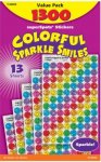 Sparkle Smiles Stickers, Assorted Colors, 3/8 In. - 2640/Pkg