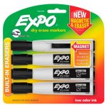 Expo Dry Erase Markers, Chisel Tip, Original - Black - 4/Pkg