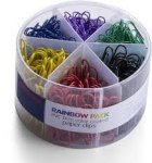 Officemate OIC Economy Plastic Color Coated PVC Free Paper Clip, Assorted Color, Pack of 450