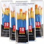Acrylic Paint, 60 pcs Nylon Hair Brushes for All Purpose Oil Watercolor Painting Artist Professional Kits by AROIC/By