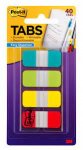 Post-it Tabs in Dispenser, 5/8 X 1-1/2 in, Aqua, Lime, Yellow, Red, 10 Tabs per Color, Pack of 40