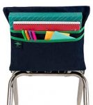 Aussie Pouch Chair Pocket with Double Pocket Design, Small, 11 Inches, Blue Trim