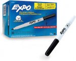 EXPO Low Odor Dry Erase Markers Value Pack, Ultra Fine Tip, Black, Pack of 36